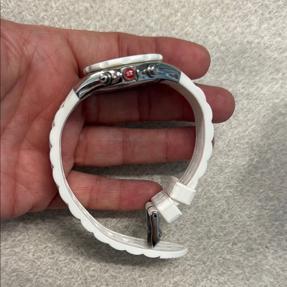 Michele Silver and White Luxury Watch - Picture 8 of 10